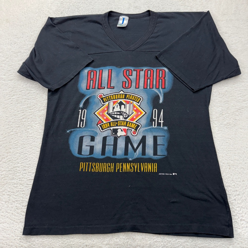 Vintage 1994 MLB All Star Game Pittsburgh Pirates T Shirt Jostens Mens XLT Black